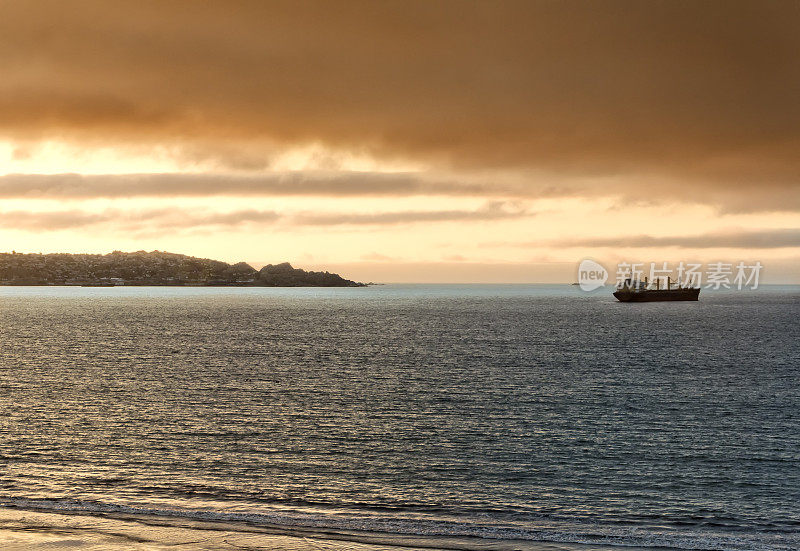 日落在La Serena, Coquimbo, Chile